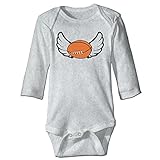 NINKI ベビー服 翼を持つサッカー 長袖 ロンパース 6ヶ月~24ヶ月 100%コットン 出産祝い Size 18 Months グレー