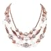 Pink Champagne Triple Strand Necklace
