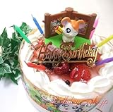 誕生日ケーキ★とっとこハム太郎・キャラデコ・生クリーム苺デコレーションケーキ５号スライス苺2段サンド(バースデーオーナメント・キャンドル６本付き）