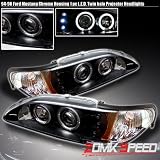 94-98 Ford Mustang Halo Led Black Projector Headlights