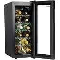 Koolatron WC12G Slim Countertop 12-Bottle Thermoelectric Wine Cellar, Black