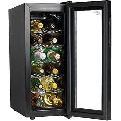 Koolatron WC12G Slim Countertop 12-Bottle Thermoelectric Wine Cellar, Black