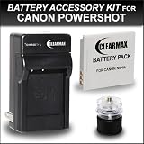 Battery and Charger Kit for Canon Powershot S90, S95, SD1200, SD4000, SD770, SD980, D10, Elph 500 Digital Camera. Kit includes Replacement NB-6L Long Life Battery, + AC/DC Traveling Charger, + Soda Cap Tripod.