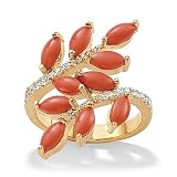 Simulated Coral 18k over sterling silver Ring