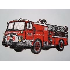 Feuerwehr Auto Car Feuerwehren Fahrzeug AUFN�HER APPLIKATION B�GELBILD PATCH