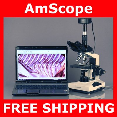 40X-2000X Trinocular Compound Microscope + 10 MP Camera