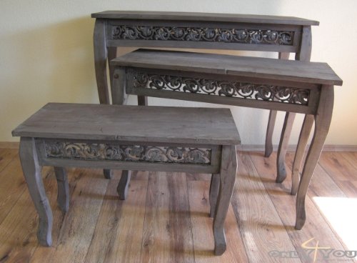 Beistelltisch Konsolentisch Blumenbank Mediterran Antik