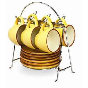 Imusa Espresso Set with Chrome Rack, 12 Piece