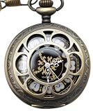 T.O Watch!Innovativ Mechanische Taschenuhr (LPW505) mit guillochierter Front,beidseitig verglast.