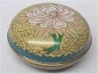 Chinese cloisonne trinket box, round - 3"D
