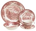 Churchill China Brook Pink 20-Piece Dinnerware Set, Service for 4