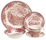 Churchill China Brook Pink 20-Piece Dinnerware Set, Service for 4