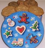 Gourmet Food : Scott's Cakes Cookie Combos - Brownie Chunk and Peanut Butter 1lb. Christmas Cookie Tin