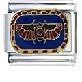 Egyptian Flying Scarab Italian Charm Bracelet