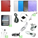 CrazyOnDigital Accessories Case Cover with Charger and Screen Protector for Apple iPad 2 (19-item). CrazyOnDigital Retail Package