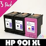 3pk remanufactured HP 901 XL Ink Cartridge Combo Pack CC654AN CC656AN For Officejet J4500 J4550 J4580 J4640 J4680 J4540 Printer