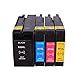 910XL Black and 910 (Cyan, Magenta, Yellow) 4 cartridges Works with Officejet Pro 8100/8600/251/276.