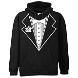 Tuxedo With Flower Adult Size Hoodie (Black) #6