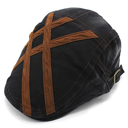 Bodvera men s denim newsboy flat cap duckbill gatsby ca…