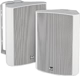 Dual LU50PW 5.25-Inch 2-Way Indoor/Outdoor Satellite Speakers, White (Pair)
