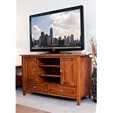 Simpli Home AXWSH004 Warm Shaker Collection 47-Inch Tv Stand, Honey Brown, 1-Pack