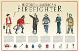 History of the American Firefighter, Fireman, Fire Engine,Art, Poster, Gift, Dalmation, Axe, Size: 24