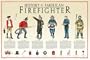 History of the American Firefighter, Fireman, Fire Engine,Art, Poster, Gift, Dalmation, Axe, Size: 24" X 36"