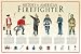 History of the American Firefighter, Fireman, Fire Engine,Art, Poster, Gift, Dalmation, Axe, Size: 24" X 36"