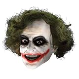 Batman Dark Knight Adult Joker 3/4 Vinyl Mask with Hair Adult (One-Size)