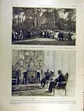 1903 GARDEN-PARTY KING EDWARD LOUBET FRENCH PRINT