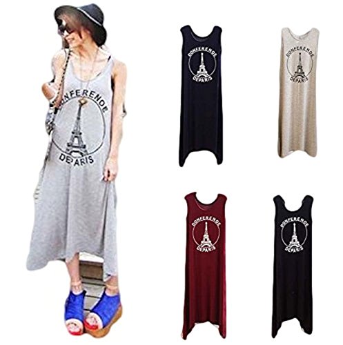 ５色から選べる　ロゴ タンク マキシ ワンピース