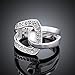 NYKKOLA Jewelry Crystal Paved Unique Design Silver Ring
