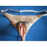 Latex Vagina w/ Urinary Feature (Hair Color: Black) for Crossdressers and Transvestites