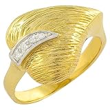 0.05 Ct. Diamond & 14 Karat Gold Yellow Gold Heart Ring Size 10