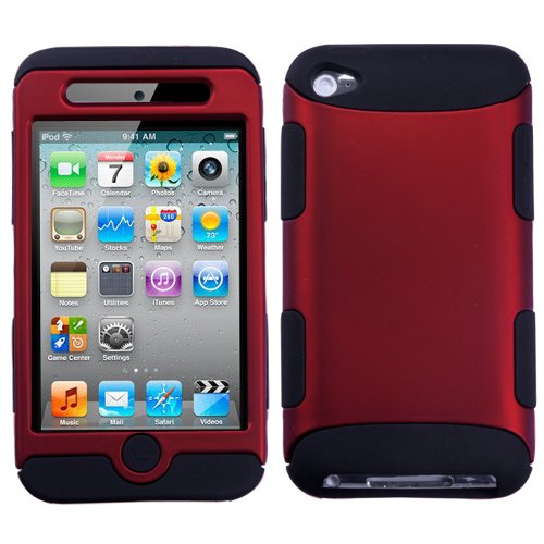 Hybrid Red/Black Total Defense Faceplate Hard Plastic Protector Snap-On Cover Case For Apple iPod Touch 4 (4th Generation) Hybrid Red/Black Total Defense Faceplate Hard Plastic Protector Snap-On Cover Case For Apple iPod Touch 4 (4th Generation)