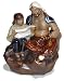 Girl reading to her father - chinese ceramic figure