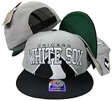 Chicago White Sox Gray/Black Big Logo Snapback Adjustable Plastic Snap Back Hat / Cap