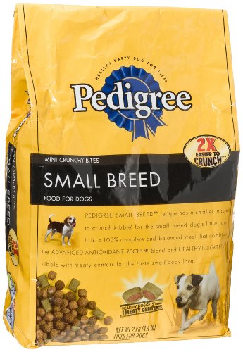 Pedigree Mini Crunchy Bites Dry Food for Small Dogs, 4.4-Pound Bags (Pack of 5)