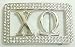 Chi Omega Sorority Rhinestone Belt Buckle Image