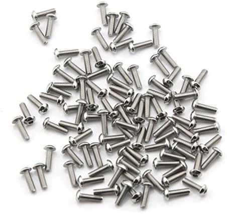 Owfeel Pack of 100pcs M3*10MM Button Head Hex Socket Cap Screws 304 stainless steel bolts