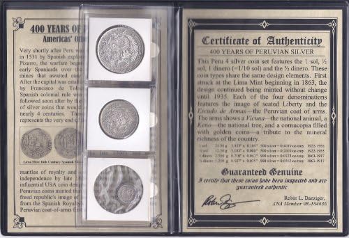 Peru 4 Coin Silver Set with Album and Certificate