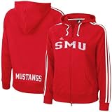 SMU Mustangs Sweat Shirt : adidas SMU Mustangs Ladies Red College Town Full Zip sweat shirt