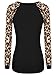 Meaneor Women's Long Sleeve Leopard Print Casual Slim Fit Tunic T shirts Top