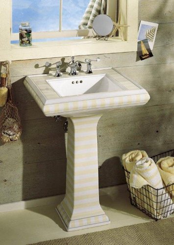 Kohler K-14226-NT-0 Nantucket design on Memoirs pedestal lavatory with Classic design, White