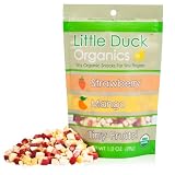 Little Duck Organics Strawberry Mango Freeze Dried Fruit, 1-Ounce Pouches (Pack of 12)