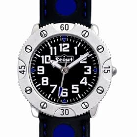 Montre Scout - 280316001 - Enfant Gar�on - Quartz Analogique - Aluminium - Bracelet Caoutchouc Bleu et Noir