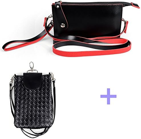Candy Color Crossody Phone Purse Pouch Case Wallet Clutch Coin Purse with Shoulder Strap and Wrist Strap+Mini Crossbody Bag Waist Holster Case Woven Bag for iPhone 6S/6 Plus,5S,5C,4S,Moto X,G,Turbo