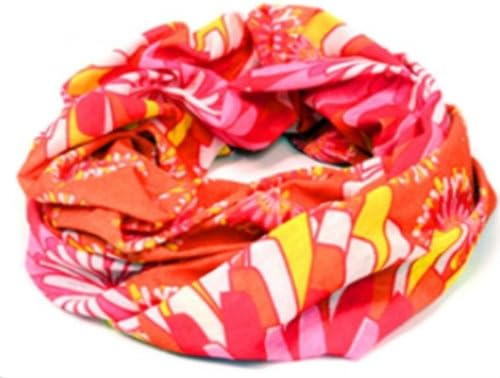 High Tech Polyester Microfiber Multi Scarf Bandana Headband (Red-mixed color)