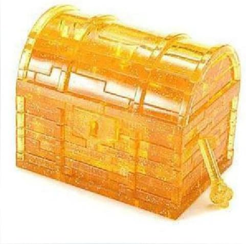3d DIY Crystal Treasure Box Puzzle 46pcs Gadget Furnish Cube Toy Gift(yellow)