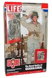 GI Joe Year 2002 LIFE Historical Edition 12 Inch Tall Soldier Action Figure Set - The Naval Battle of GUADALCANAL with Soldier Figure, Miniature LIFE Magazine, Reising 55 Submachine Gun, 30 Round Magazine Pouch, Miniature LIFE Magazine Cover, Smoke Grenades, Dog Tags with Chain, M1 Garand Rifle, Leggings, Helmet, Boots, Ammo Belt, Jacket, Pants, Grenade and Clip